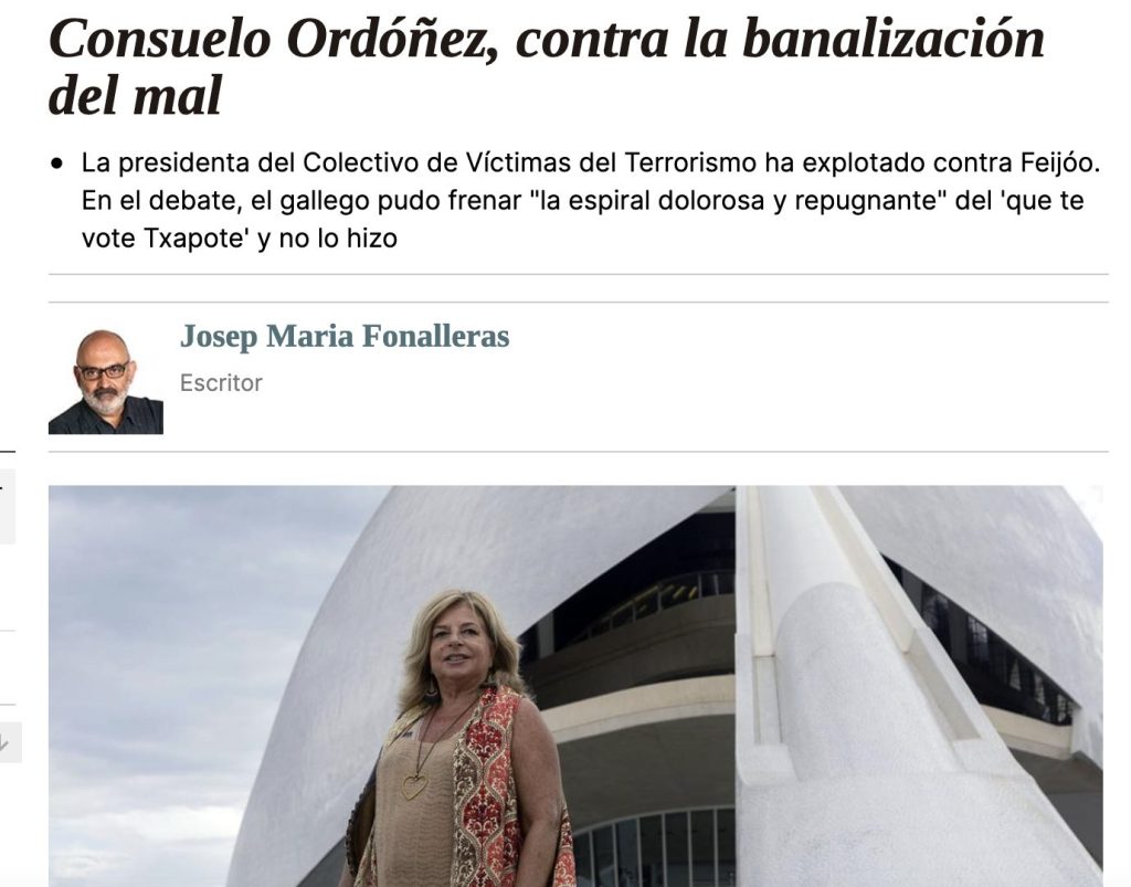 Consuelo Ordoñez que te vote Txapote Feijoo