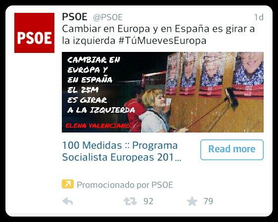 PSOE publicidad twitter europeas